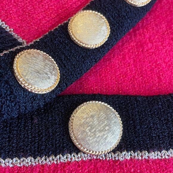 Don Sayres for Wellmore Vtg Red Tan Colorblock Wool Luxury Tunic Sweater 10 - Picture 8 of 10